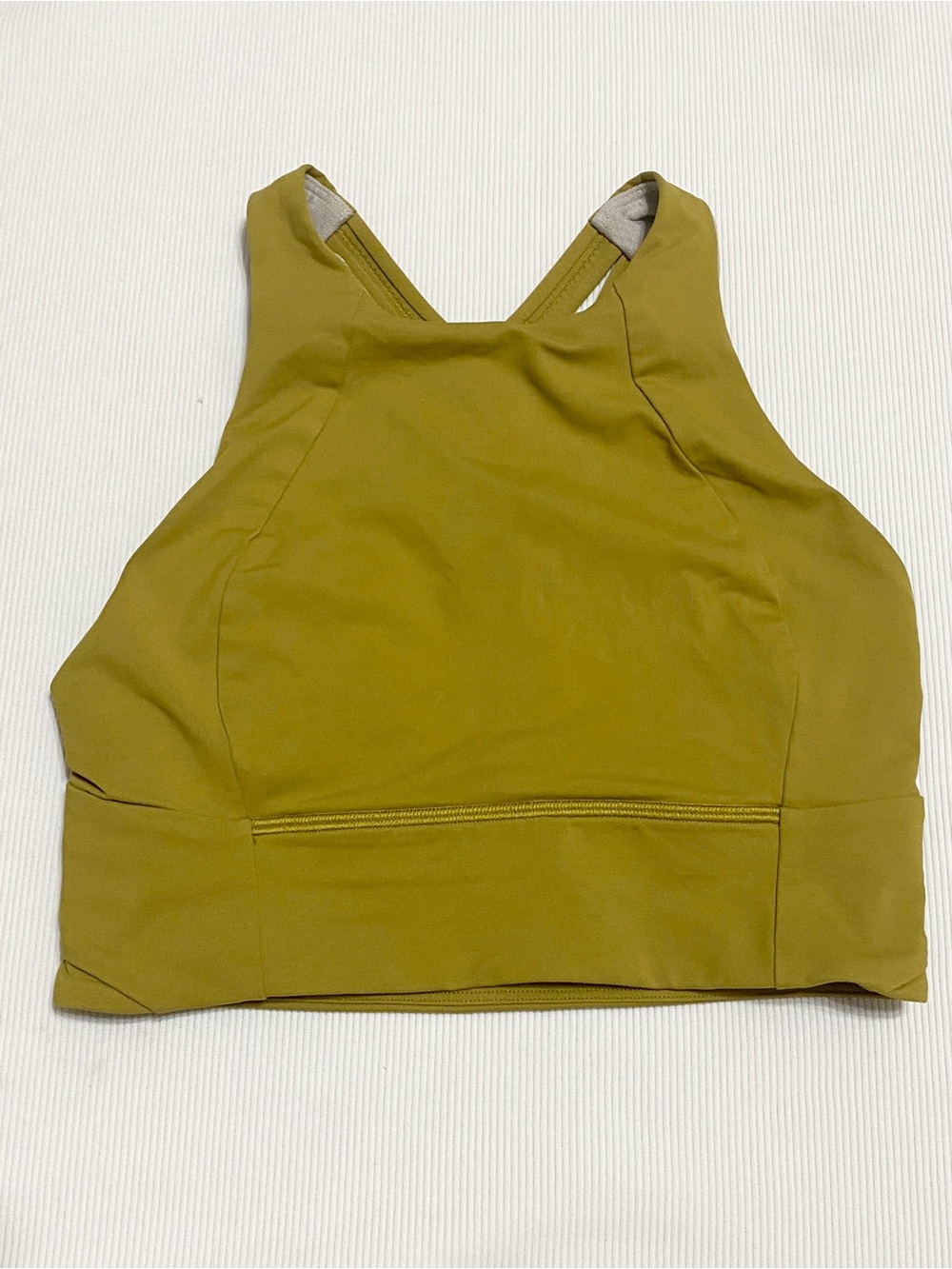 Lululemon Free To Be Serene Bra High Neck Long Line Yellow Green